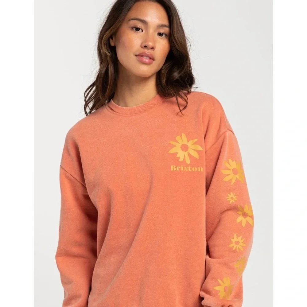 Brixton Amarillo Creek Crew Neck Sweatshirt In Apricot Size XS - Picture 2 of 11